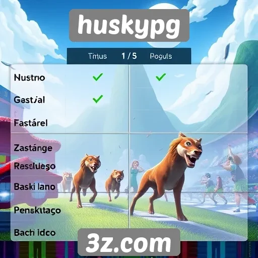 Comparação de gráficos entre jogos do huskypg